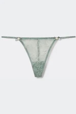 Tezenis Perizoma Pizzo con Fianchetto Tanga Lovely Roses Donna