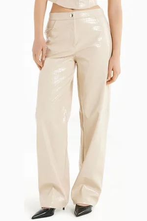 Tezenis Pantaloni Lunghi Effetto Coccodrillo Vita Alta Palazzo Donna