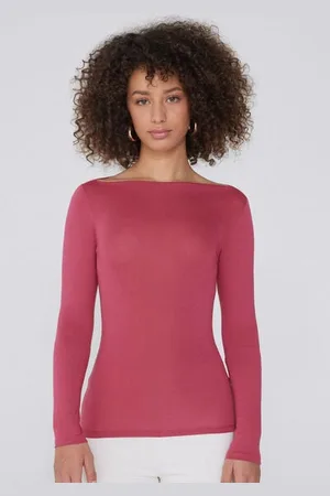 Tezenis Maglia Maniche Lunghe Scollo Barchetta Viscosa Donna