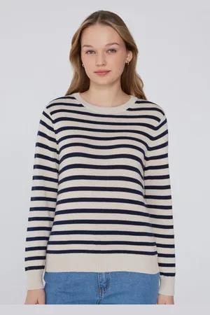 Tezenis Maglioncino Manica Lunga Girocollo Basic in Cotone Calato Donna