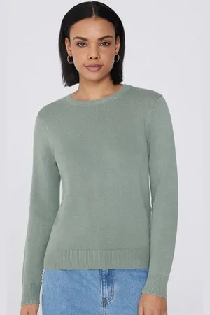 Tezenis Maglioncino Manica Lunga Girocollo Basic in Cotone Calato Donna