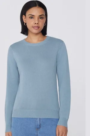 Tezenis Maglioncino Manica Lunga Girocollo Basic in Cotone Calato Donna