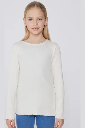 Tezenis Maglia Manica Lunga Costina Punto Bambola Girocollo Bimba Bambina