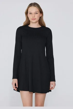 Tezenis Vestito Corto Manica Lunga Girocollo Costine Donna