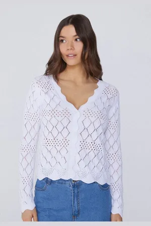 Tezenis Cardigan Manica Lunga Traforato Crochet Donna