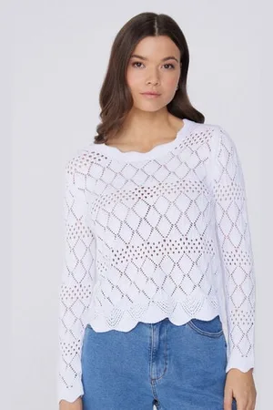 Tezenis Maglioncino Manica Lunga Traforato Crochet Donna