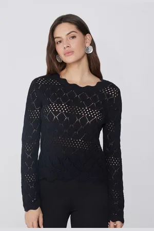Tezenis Maglioncino Manica Lunga Traforato Crochet Donna