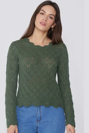 Tezenis Maglioncino Manica Lunga Traforato Crochet Donna