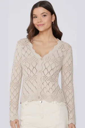 Tezenis Cardigan Manica Lunga Traforato Crochet Donna