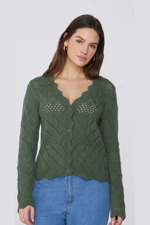 Tezenis Cardigan Manica Lunga Traforato Crochet Donna
