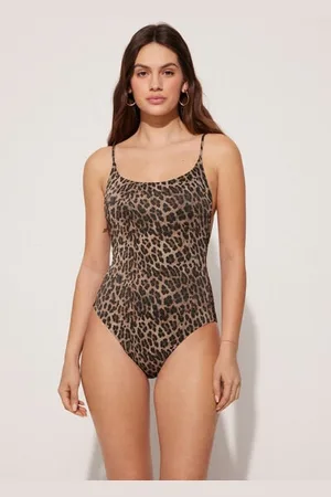 Tezenis Costume Intero Brassiere Leggermente Imbottito Bright Leopard Donna