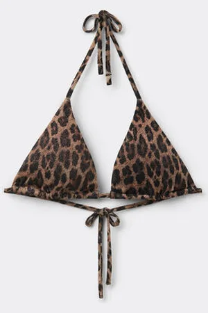 Tezenis Bikini Triangolo Leggermente Imbottito Estraibile Bright Leopard Donna