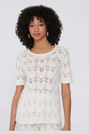 Tezenis Maglia Mezza Manica Crochet 100% Cotone Donna