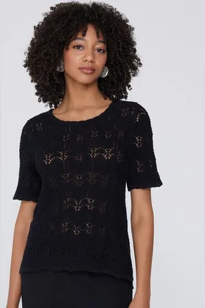 Tezenis Maglia Mezza Manica Crochet 100% Cotone Donna