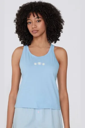 Tezenis Canotta Spalla Larga Cotone con Ricamo Donna