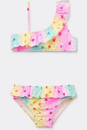 Tezenis Bikini Brassiere Volant Sfumato Conchiglie Bimba Bambina