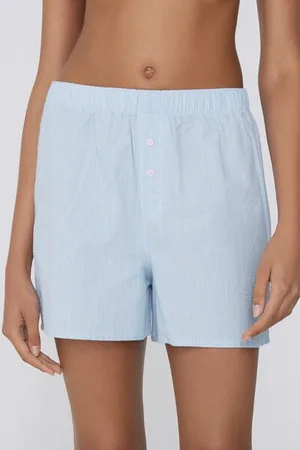 Tezenis Pantaloncini Corti in Tela di Cotone Crinkle Donna
