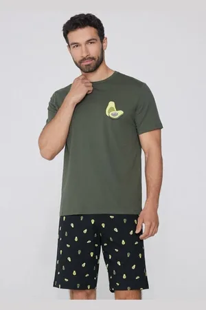 Tezenis Pigiama Corto in Cotone con Stampa Avocado Uomo