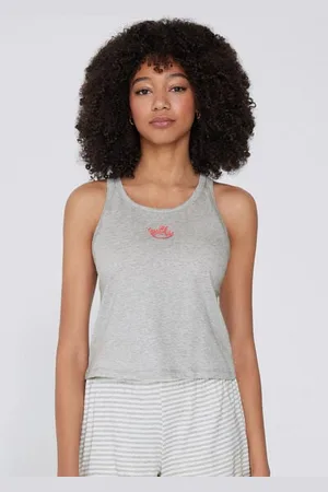 Tezenis Canotta Spalla Larga Cotone con Ricamo Donna