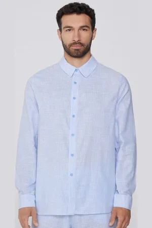 Tezenis Camicia Manica Lunga in 100% Cotone Super Leggero Uomo