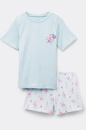 Tezenis Pigiama Corto in Cotone Bimba con Stampa Fenicottero Bambina