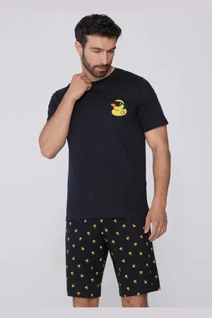 Tezenis Pigiama Corto in Cotone con Stampa Paperella Uomo