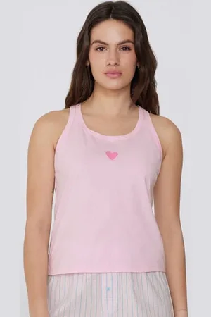 Tezenis Canotta Spalla Larga Cotone con Ricamo Donna