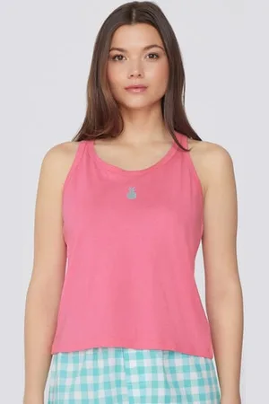 Tezenis Canotta Spalla Larga Cotone con Ricamo Donna