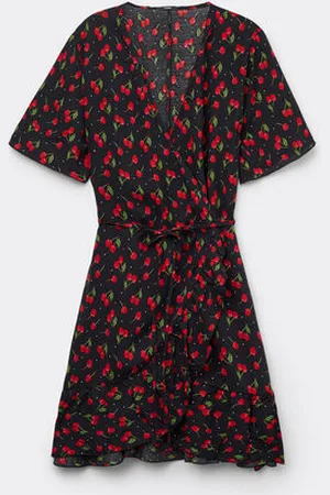 Tezenis Vestito Corto Mezza Manica Incrocio Tela Viscosa Donna