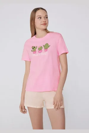 Tezenis Pigiama Corto in Cotone Stampa Cactus Donna