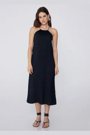 Tezenis Vestito Midi in Tela Viscosa con Treccia Donna