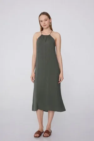 Tezenis Vestito Midi in Tela Viscosa con Treccia Donna
