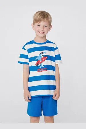 Tezenis Pigiama Corto in Cotone Bimbo con Stampa Shark Bambino