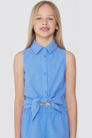 Tezenis Camicia Senza Maniche in 100% Cotone Super Leggero Bambina