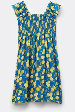Tezenis Vestito Spalla Larga in Tela Viscosa Punto Smock Bambina