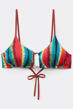 Tezenis Bikini Brassiere Imbottito EStampa Cutout Vibrant Stripes Donna