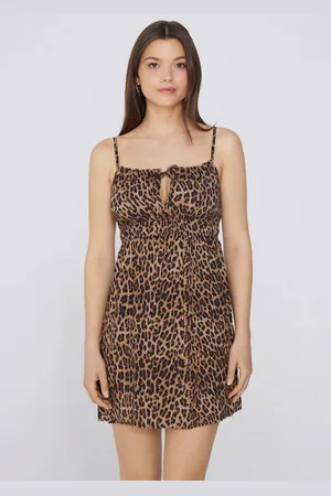 Tezenis Vestito Corto Spalline Sottili Arriccio Tela Viscosa Donna