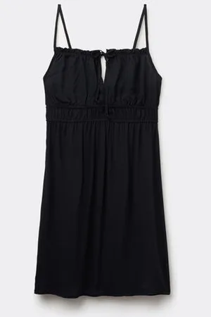 Tezenis Vestito Corto Spalline Sottili Arriccio Tela Viscosa Donna