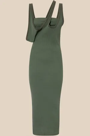 The Attico Ivy verde midi dress