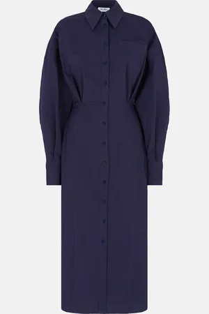 The Attico Navy blu midi dress