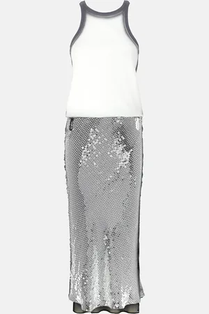 The Attico White and silver midi dress