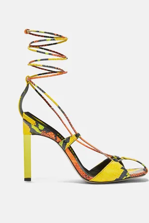The Attico Sandalo lace-up "Adele" orange, nero, yellow e verde