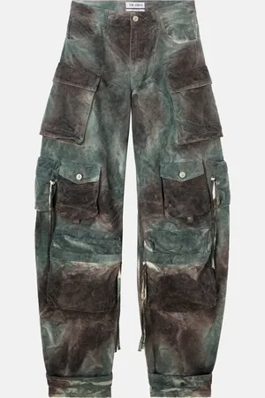 The Attico Fern stained verde camouflage long pants