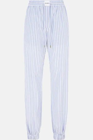 The Attico White and navy blu long pants