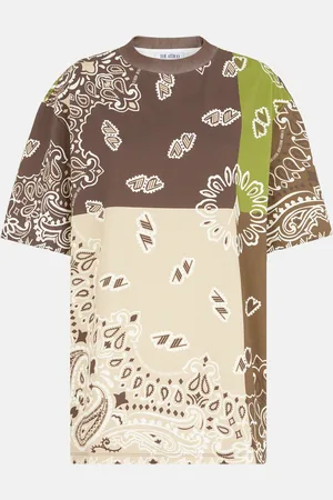 The Attico Multicolor verde, marrone and beige t-shirt