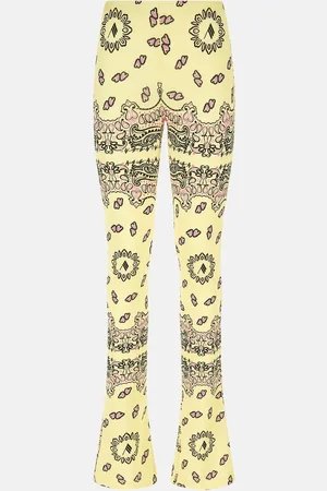 The Attico Pantaloni lunghi yellow, nero e fuchsia bandana