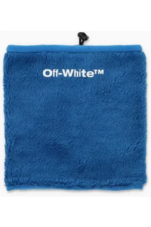 OFF-WHITE Scaldacollo azzurro in pile con logo