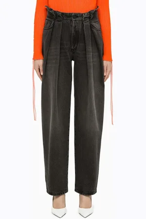 OFF-WHITE Jeans balloon nero slavato