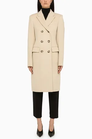 Sportmax Cappotto doppiopetto avorio in lana
