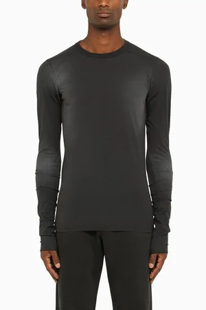 Entire Studios T-shirt girocollo nera effetto slavato